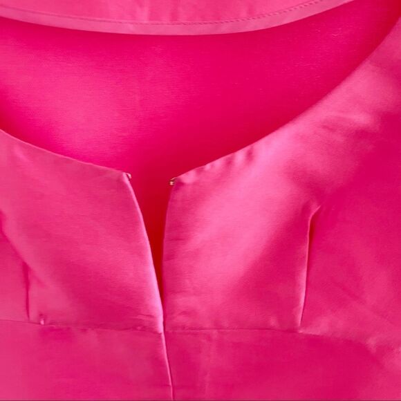 Lelarose Pink Silk Empire Mini Dress Taffeta 14 - Picture 12 of 12